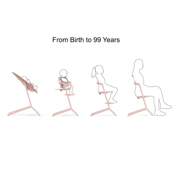Cybex Lemo 3 in 1 High Chair Pearl Pink - Image 9