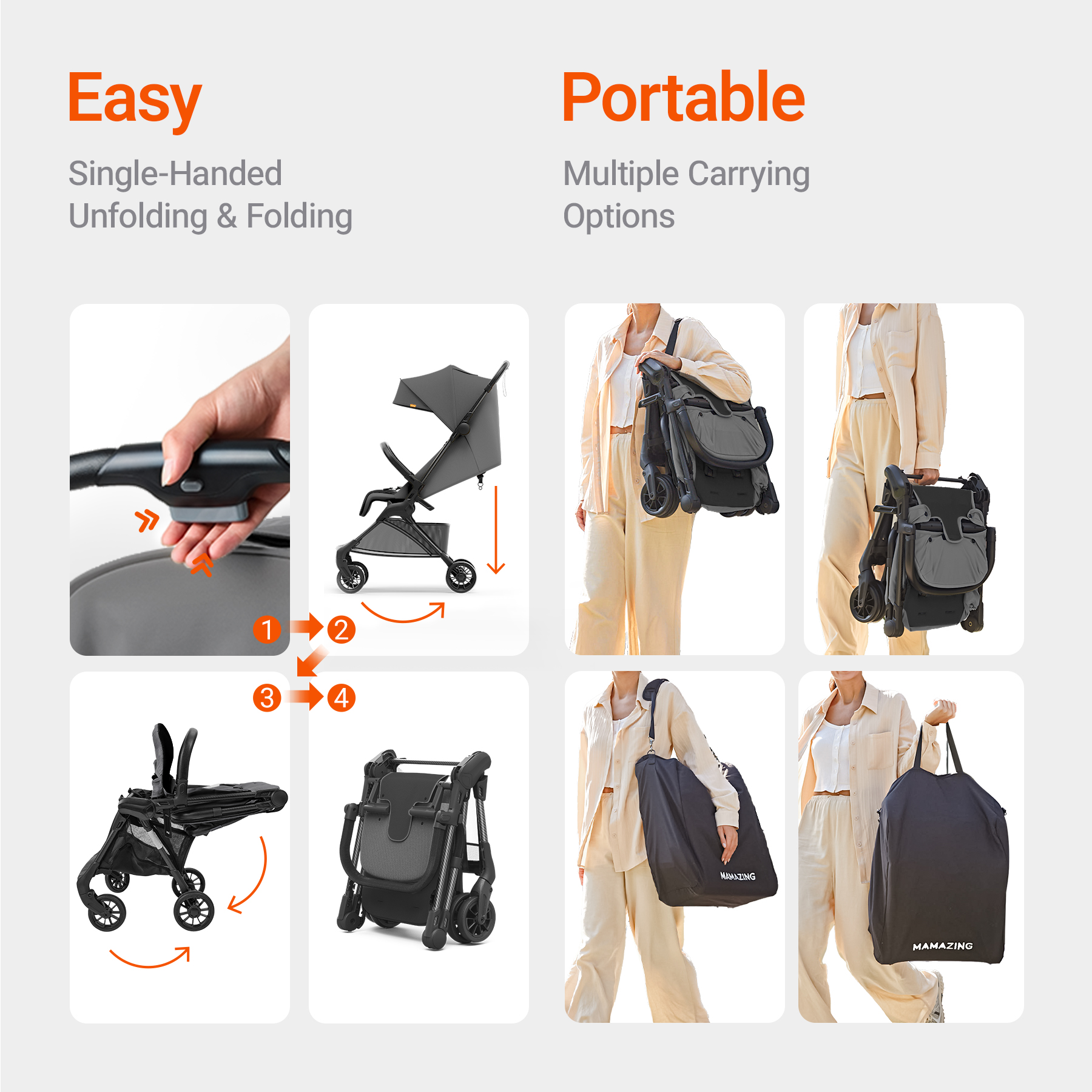 Mamazing Ultra Air X Stroller Black - Image 6