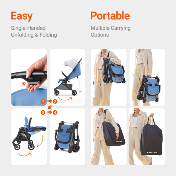 Mamazing Ultra Air X Stroller Blue - Image 6
