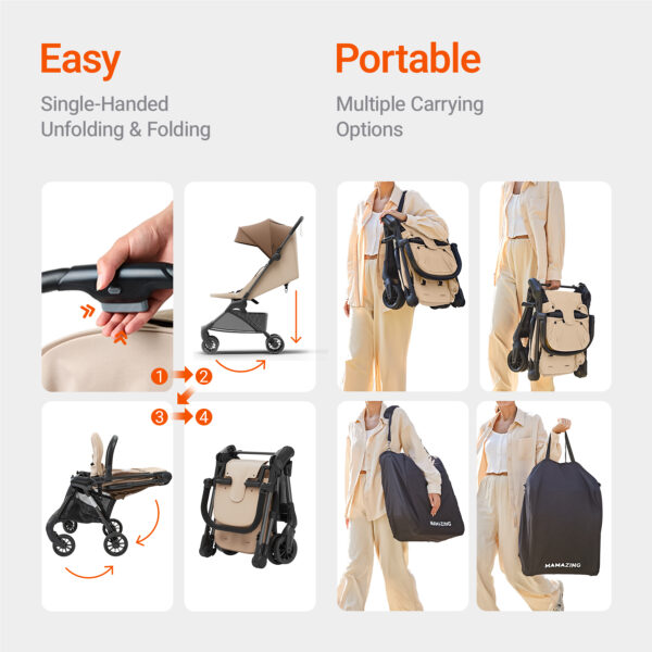 Mamazing Ultra Air X Stroller Brown - Image 6