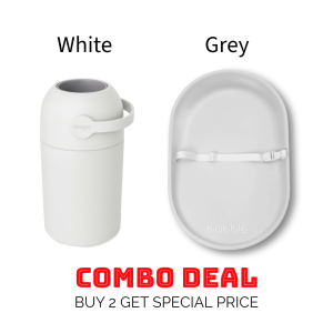 Magic Diaper Pail + Bubble Changing Mat Combo 1 - White